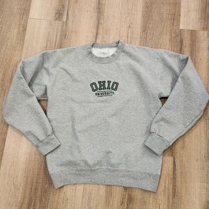Ohio University Crew Sweatshirt Grey Unisex Small Bobcats Athens